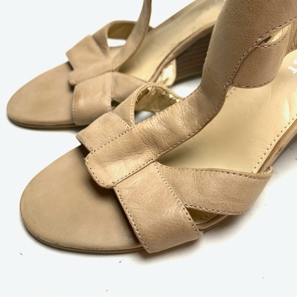 Nine West PIPINHOT Wedge Genuine Leather Sandals 6 - Picture 9 of 12